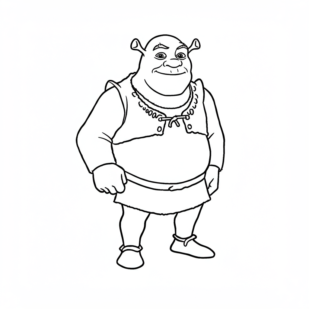 shrek simple coloring page