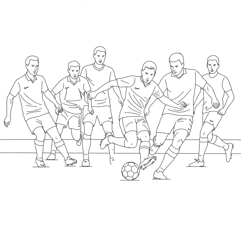 futbol aksiyon boyama sayfası