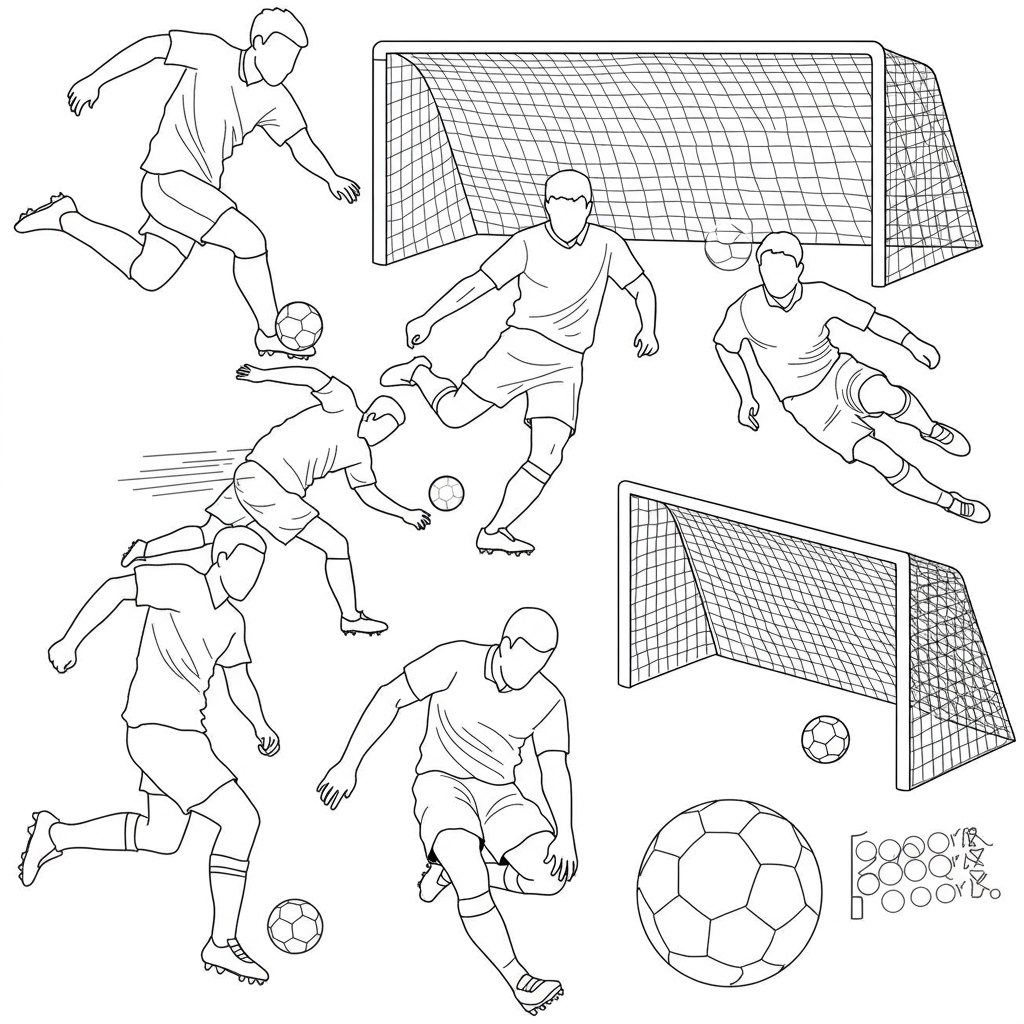 futbol dekoratif boyama sayfası