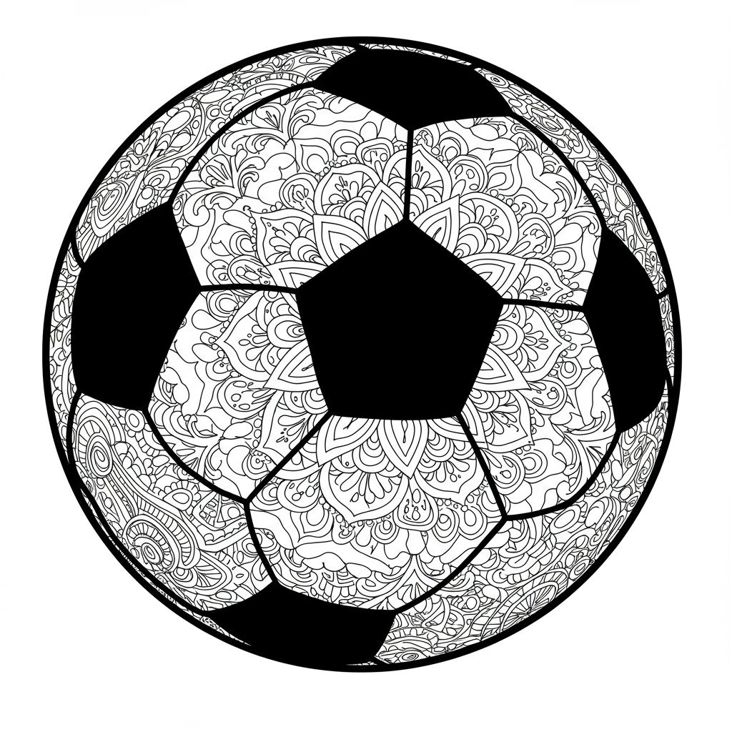 futbol mandala boyama sayfası