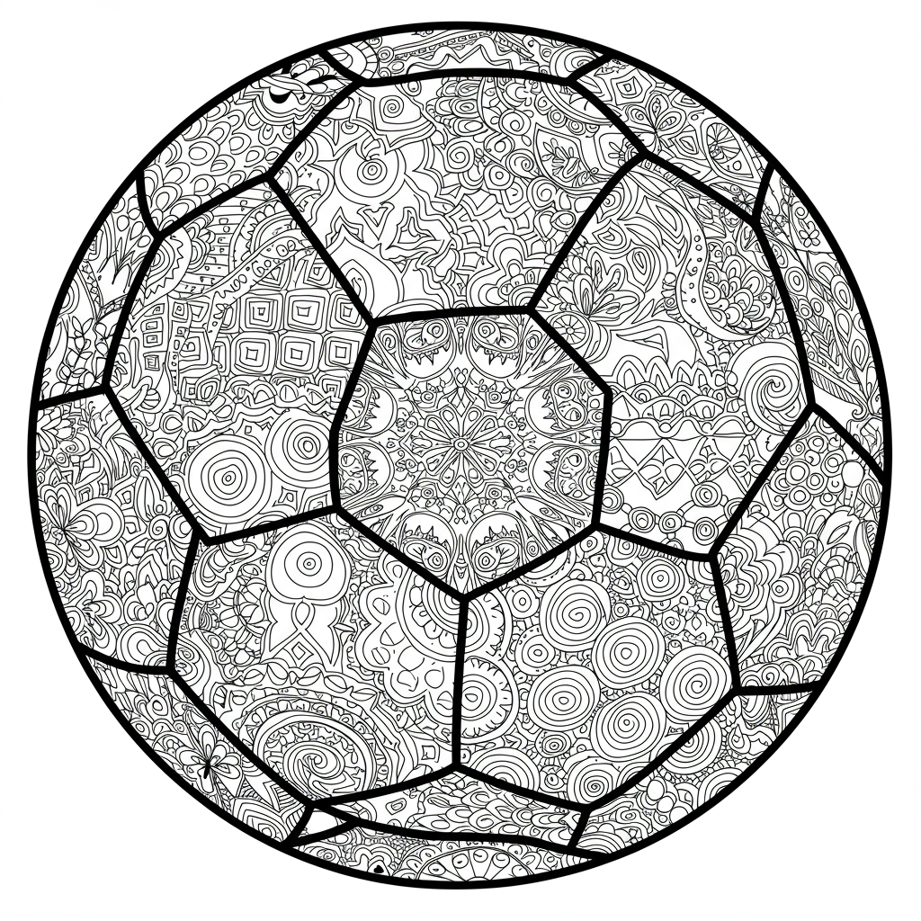 futbol desen boyama sayfası