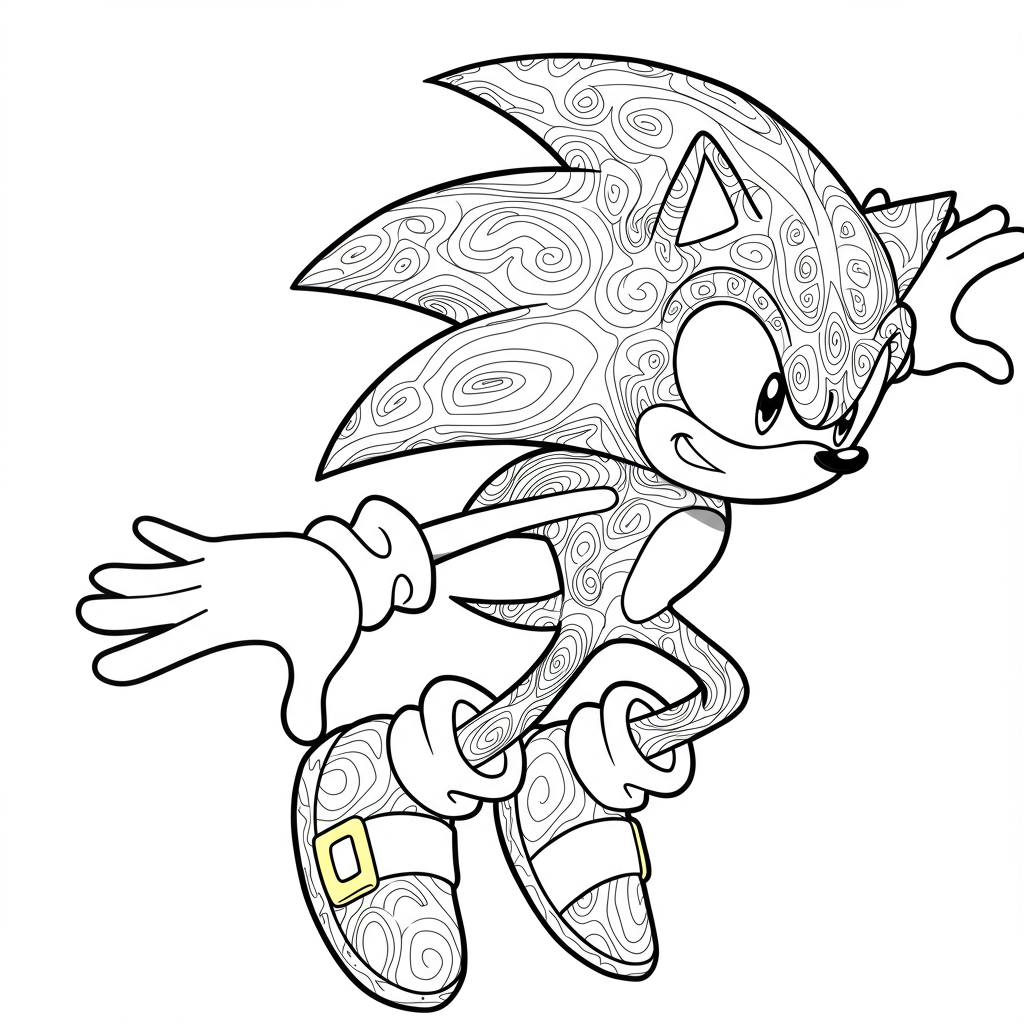 sonic abstract coloring page