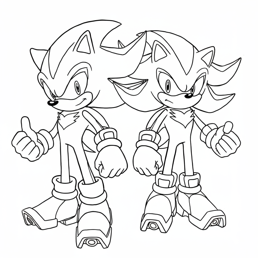 sonic and shadow abstract coloring page