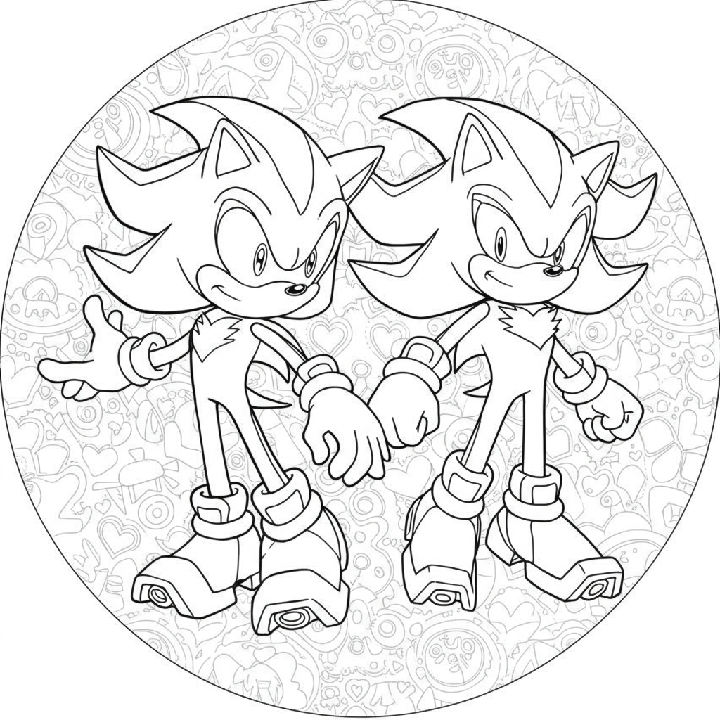 sonic and shadow pattern coloring page