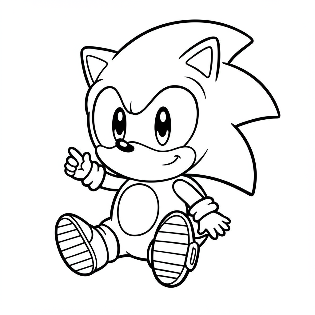 sonic baby coloring page
