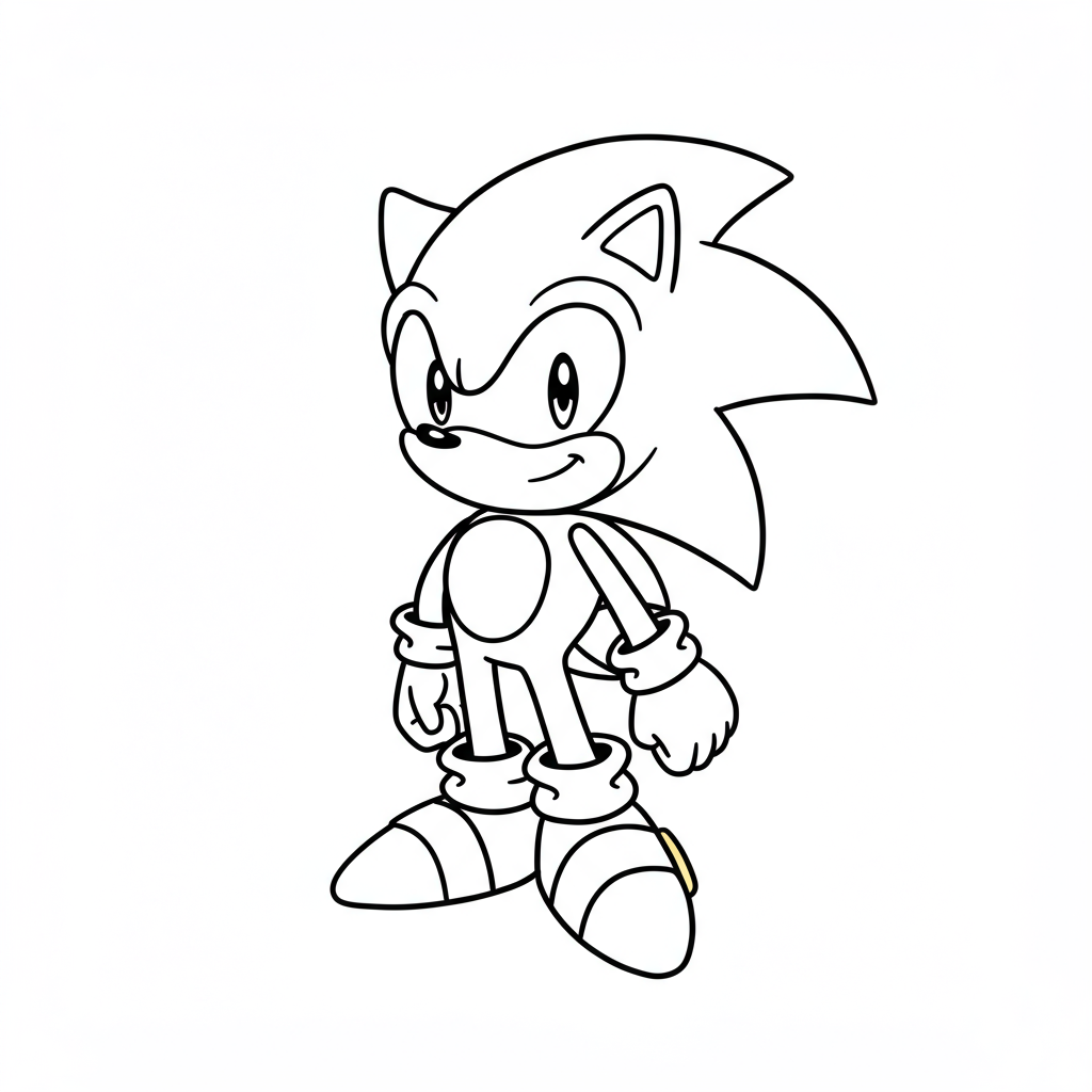 sonic cute coloring page