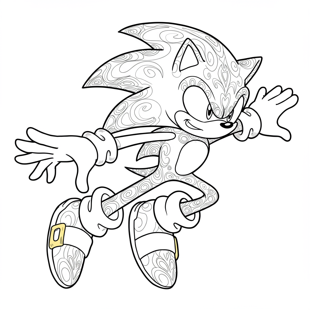 sonic decorative coloring page