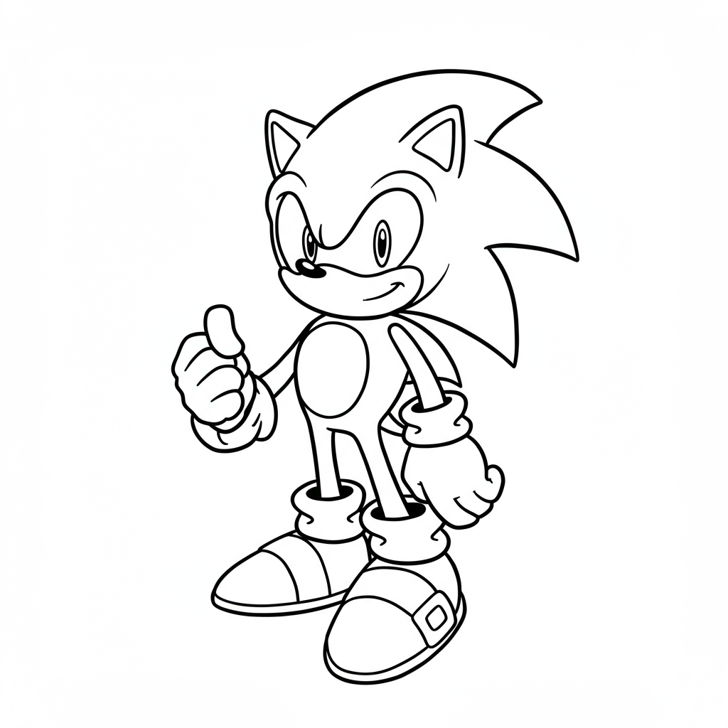 sonic easy coloring page