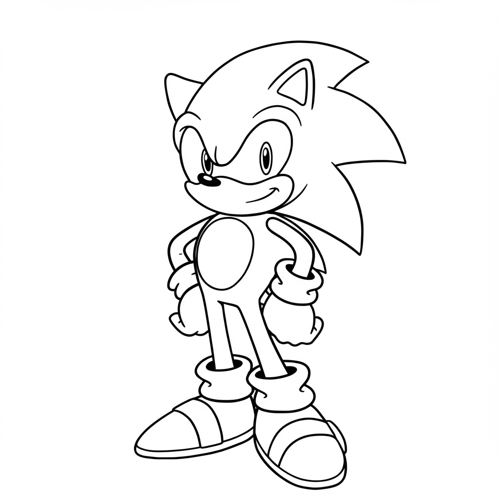 sonic educational coloring page