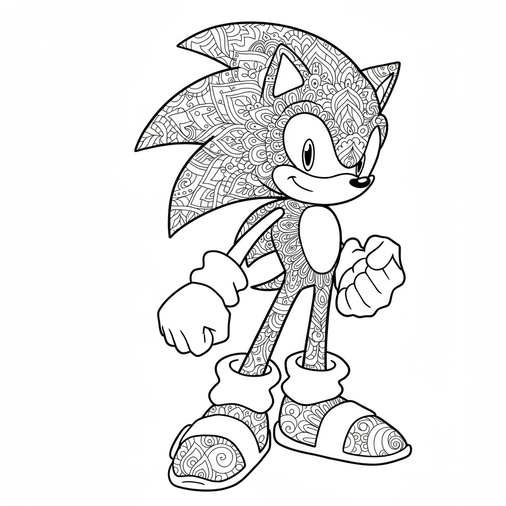 sonic mandala coloring page