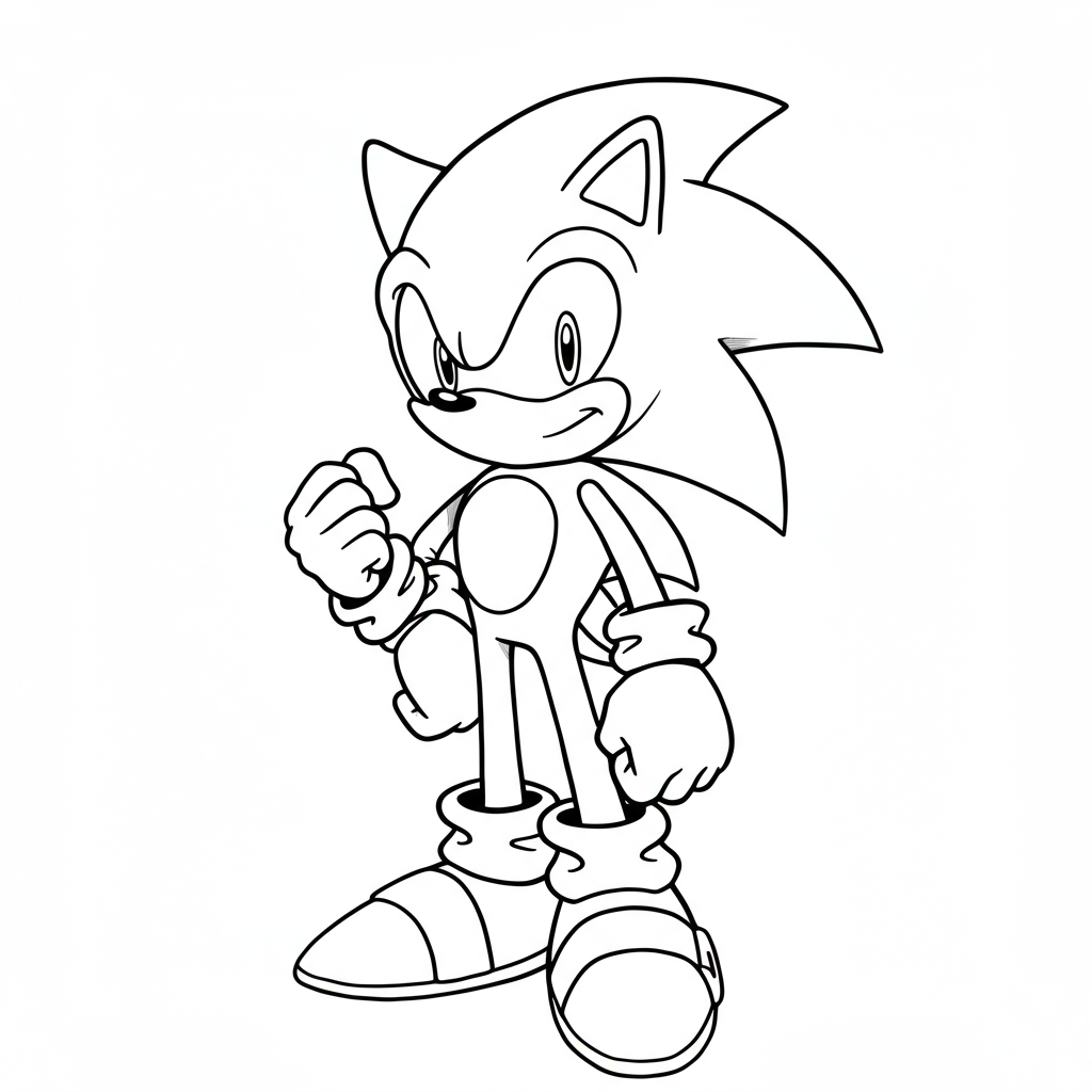 sonic portrait coloring page