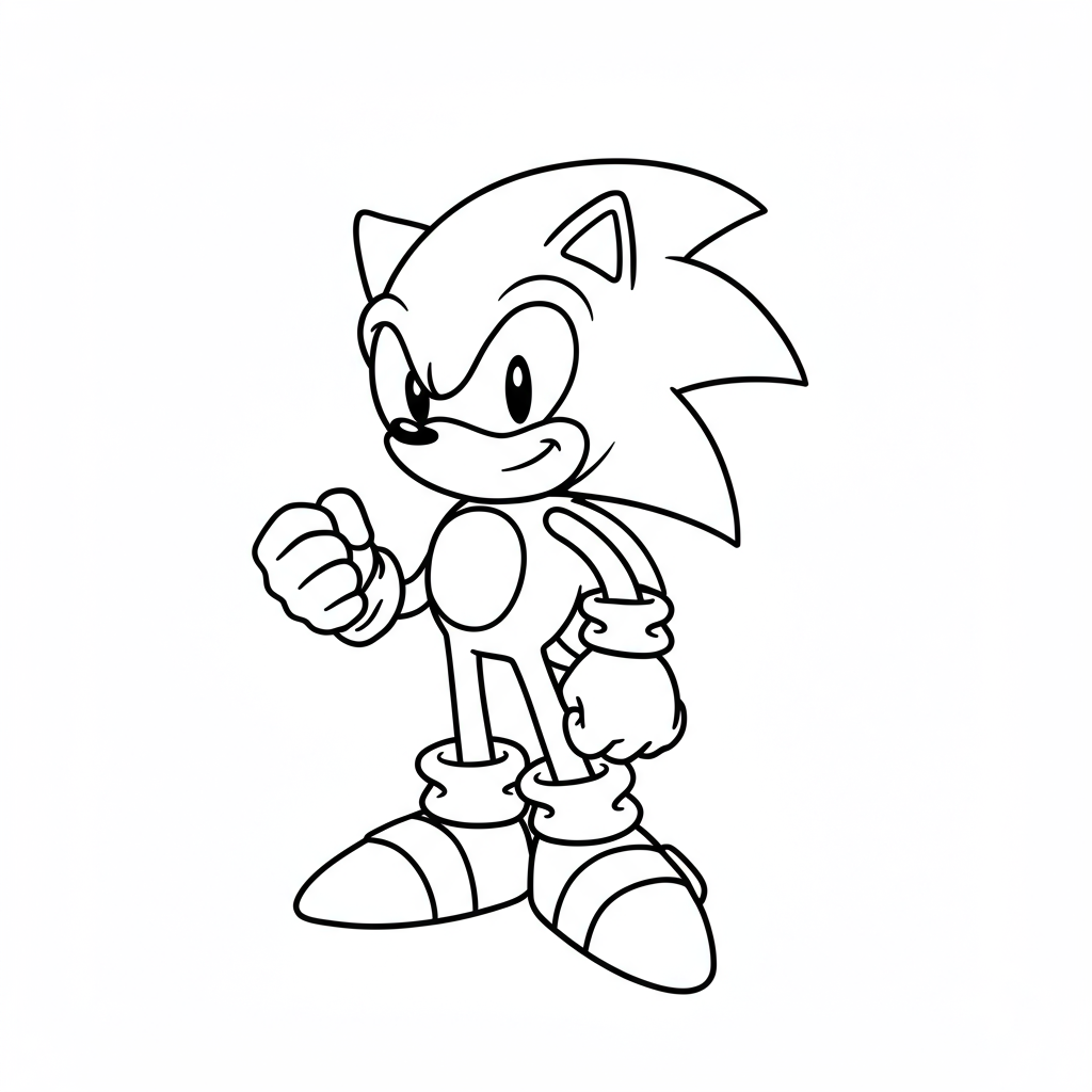 sonic simple coloring page