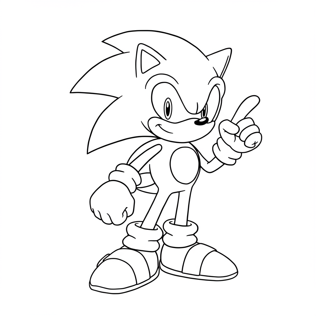 sonic the hedgehog cartoon coloring page