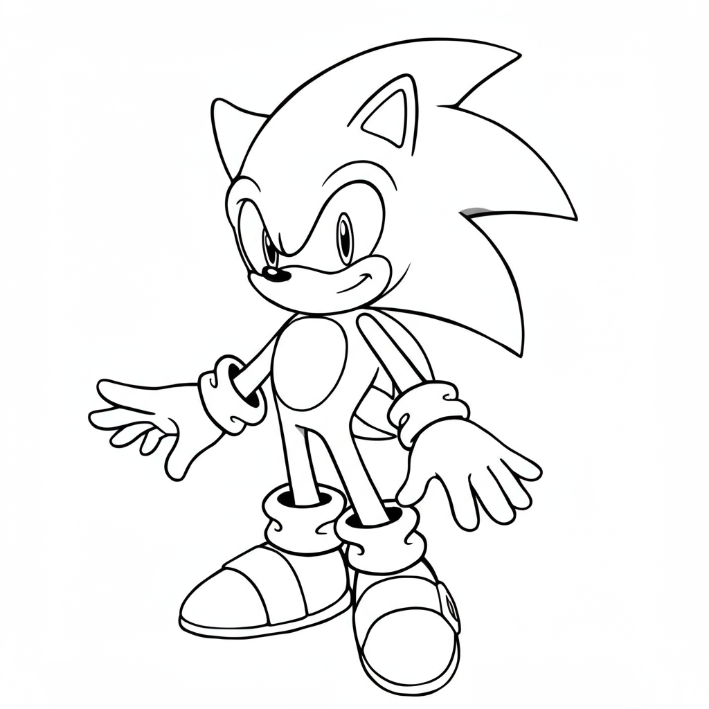 sonic the hedgehog cute coloring page