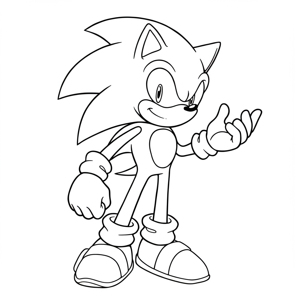 sonic the hedgehog detailed coloring page