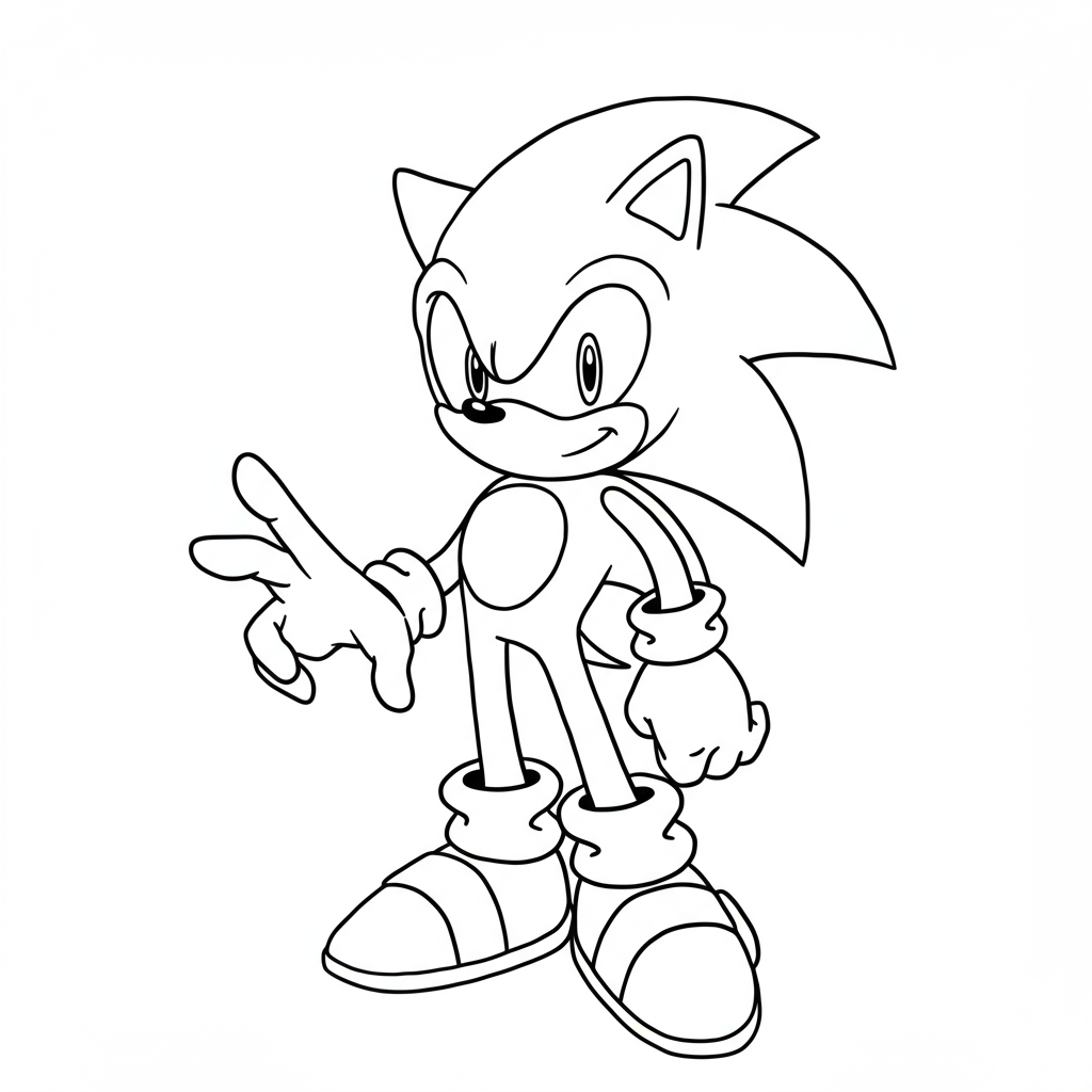 sonic the hedgehog easy coloring page