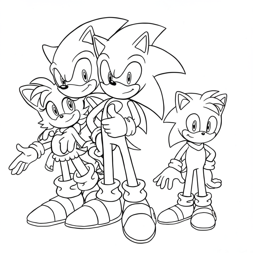 sonic the hedgehog family coloring page