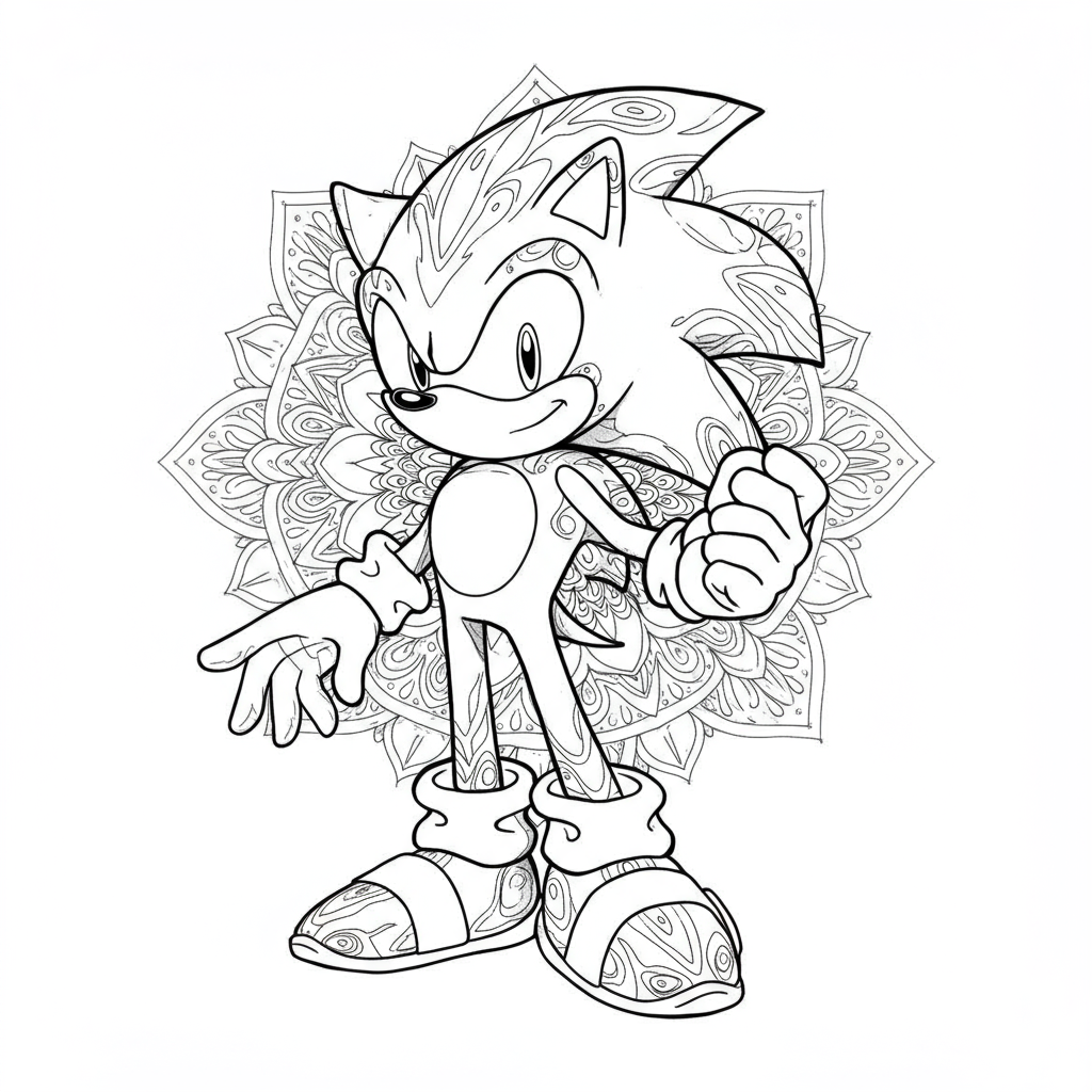 sonic the hedgehog mandala coloring page