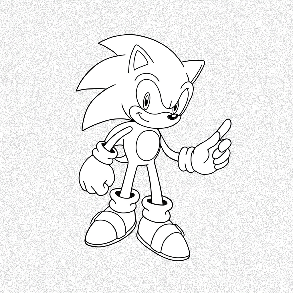 sonic the hedgehog pattern coloring page
