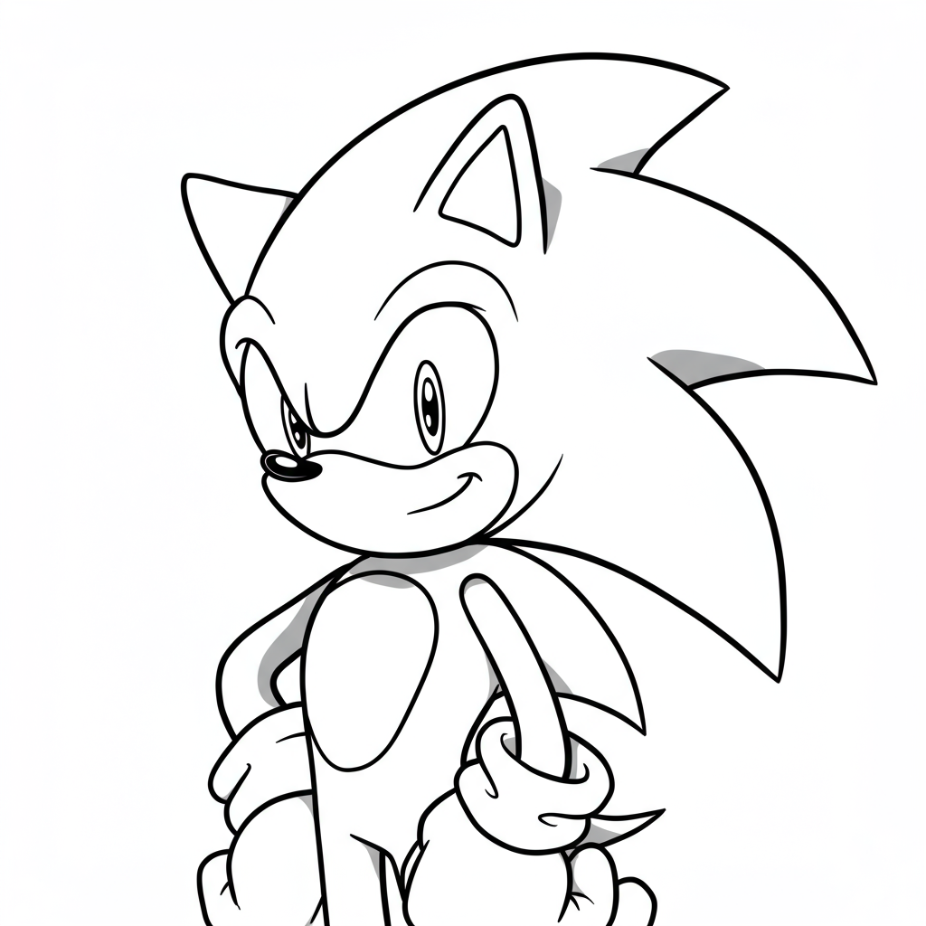 sonic the hedgehog portrait coloring page