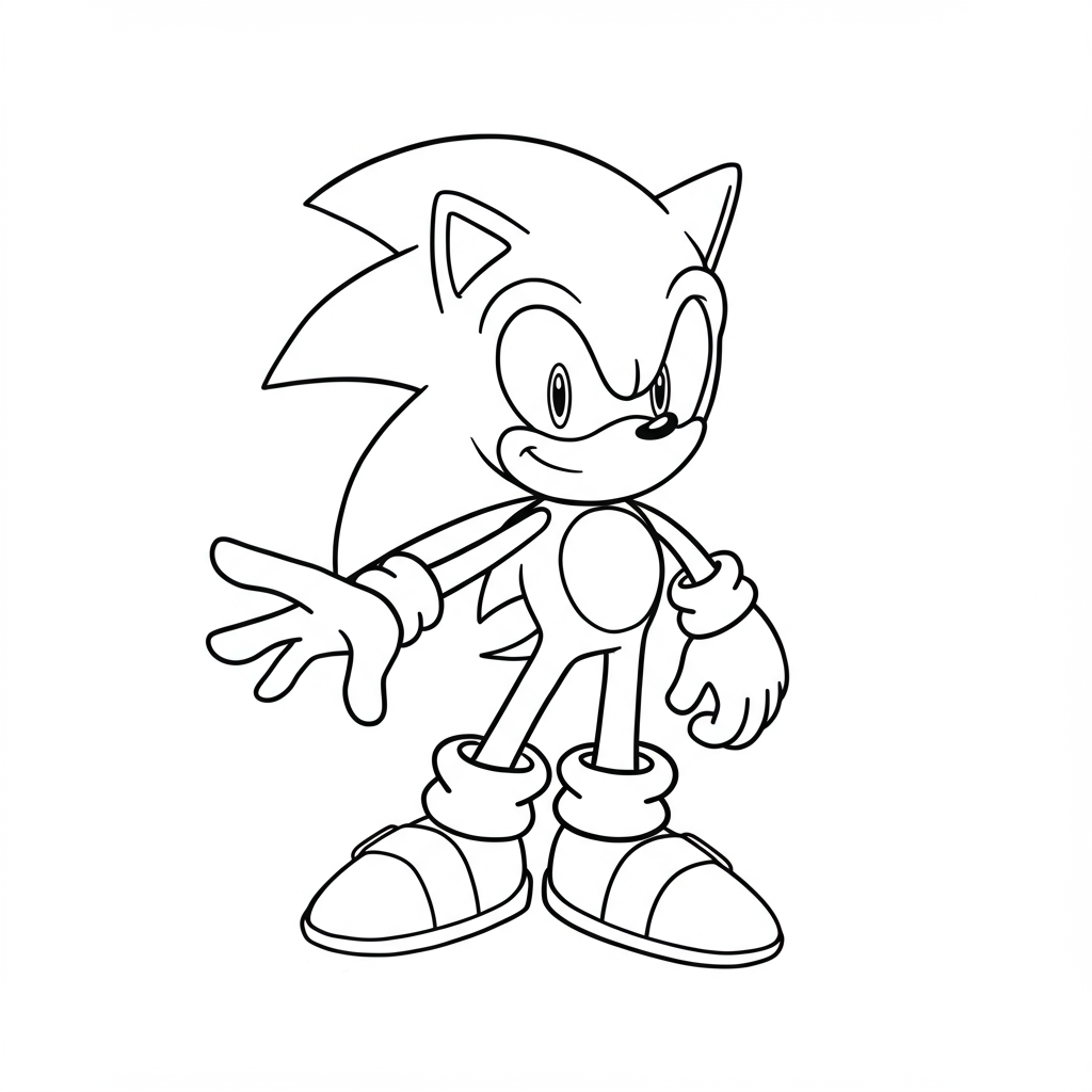 sonic the hedgehog simple coloring page
