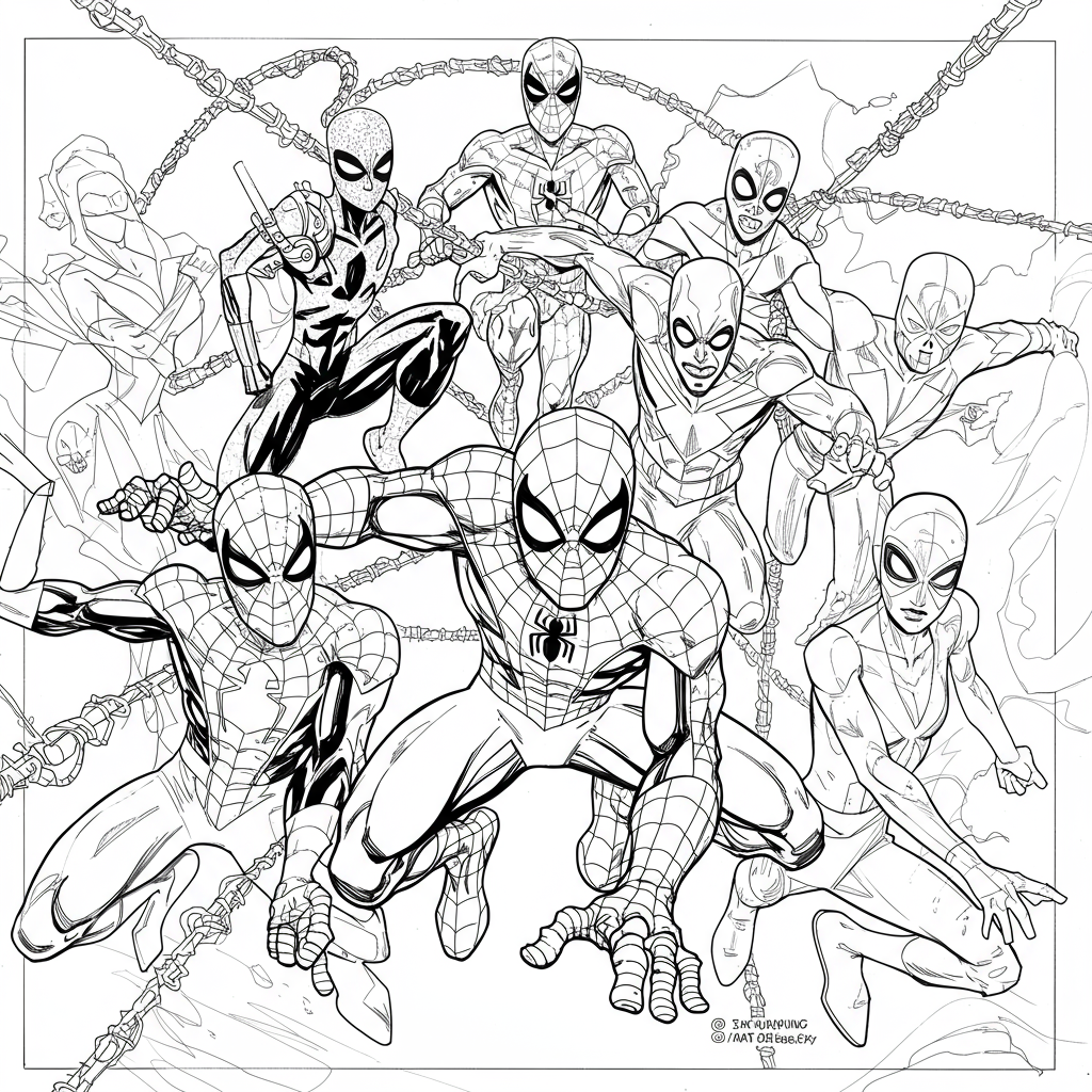 spidey and his amazing friends abstract coloring page