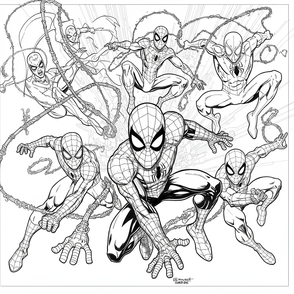 spidey and his amazing friends action coloring page