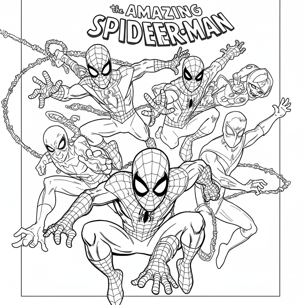 spidey and his amazing friends cartoon coloring page