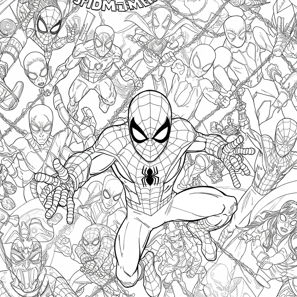 spidey and his amazing friends pattern coloring page