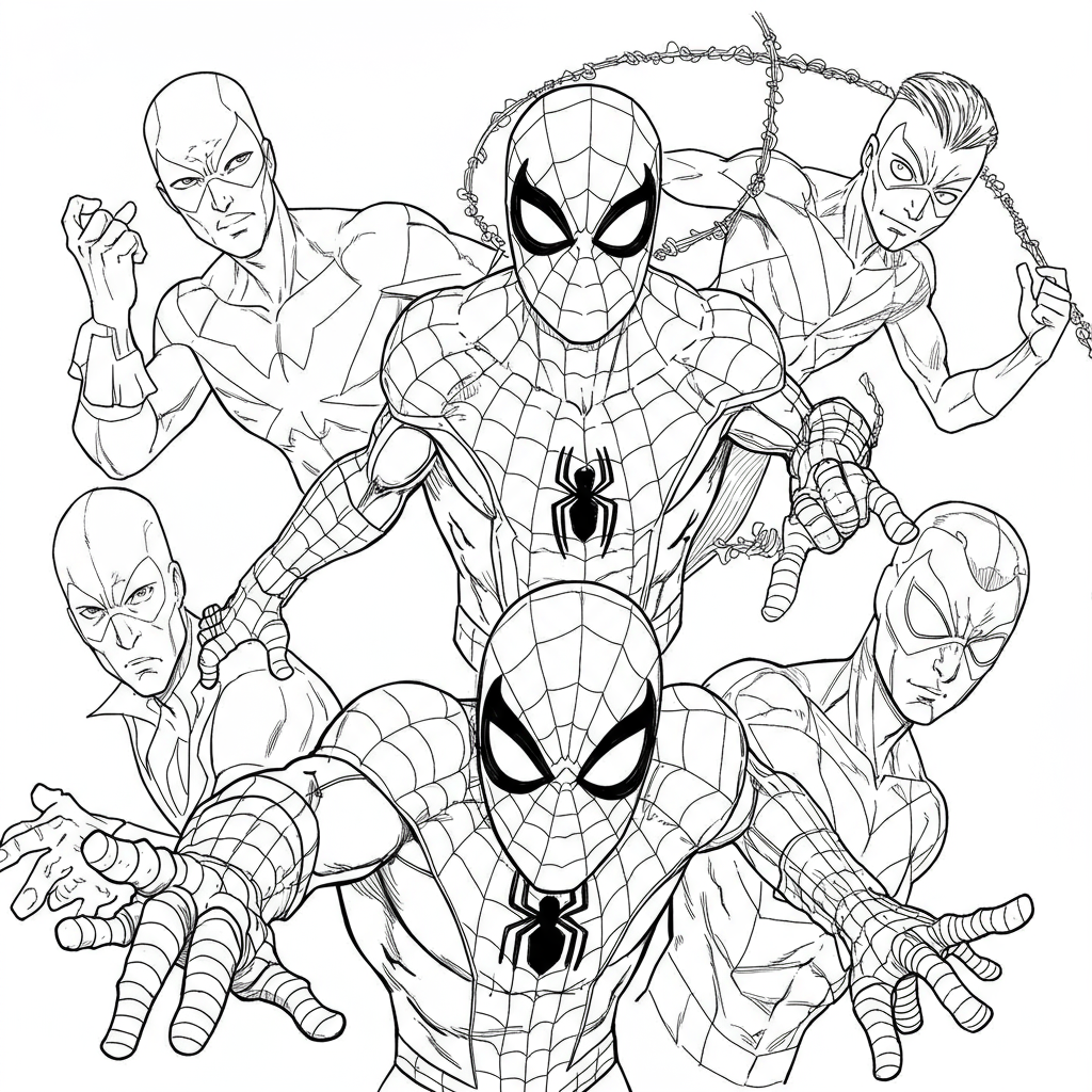 spidey and his amazing friends portrait coloring page