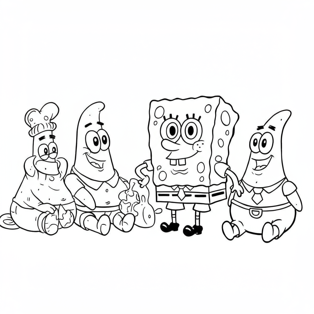 página de colorir de bebê dos personagens de bob esponja