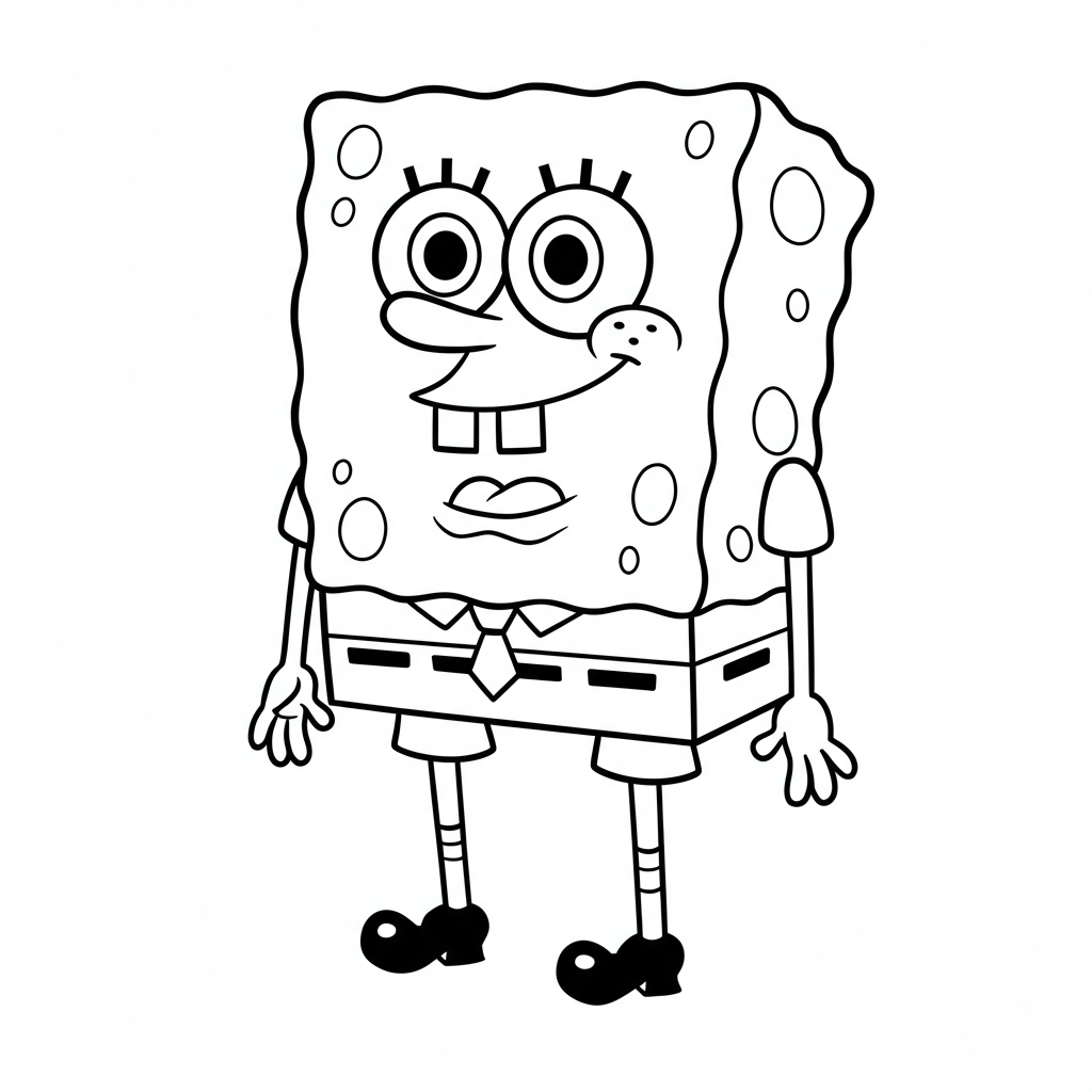 spongebob detailed coloring page