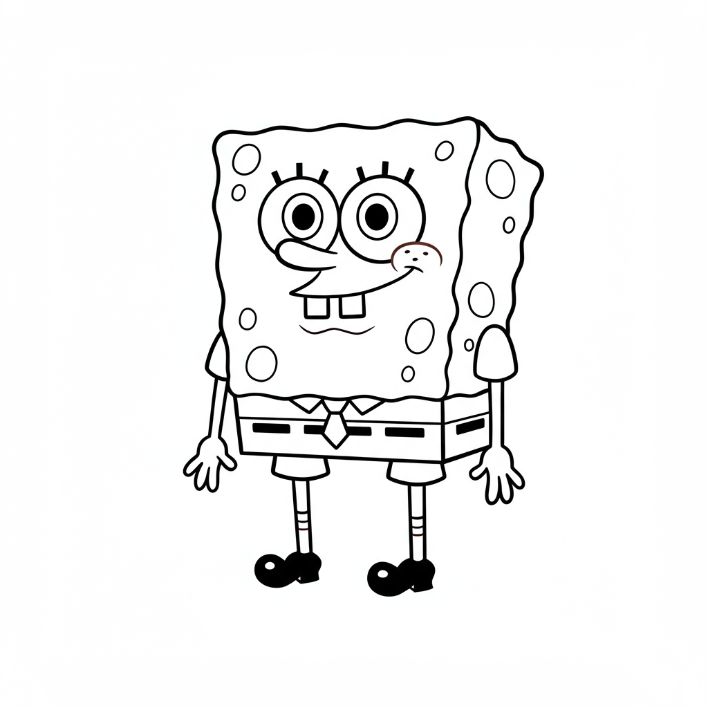 spongebob easy coloring page