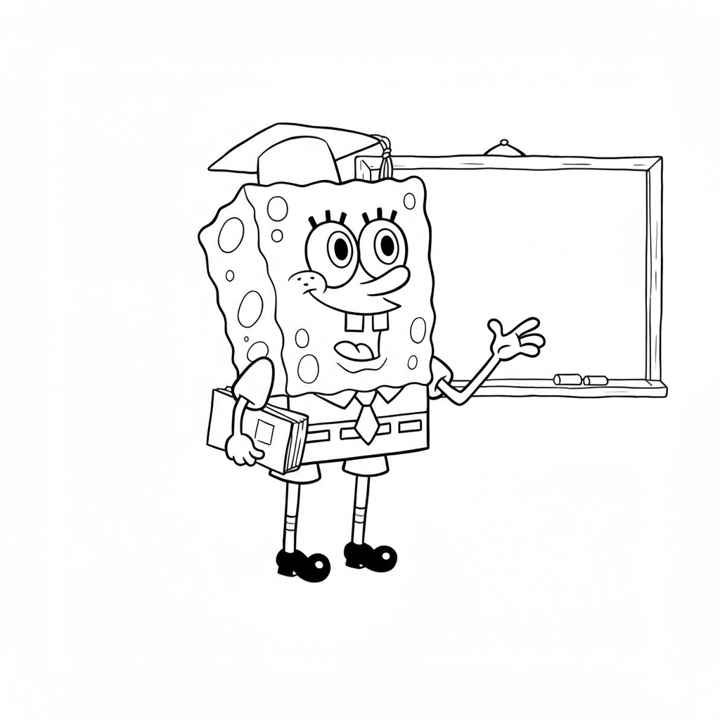spongebob educational coloring page