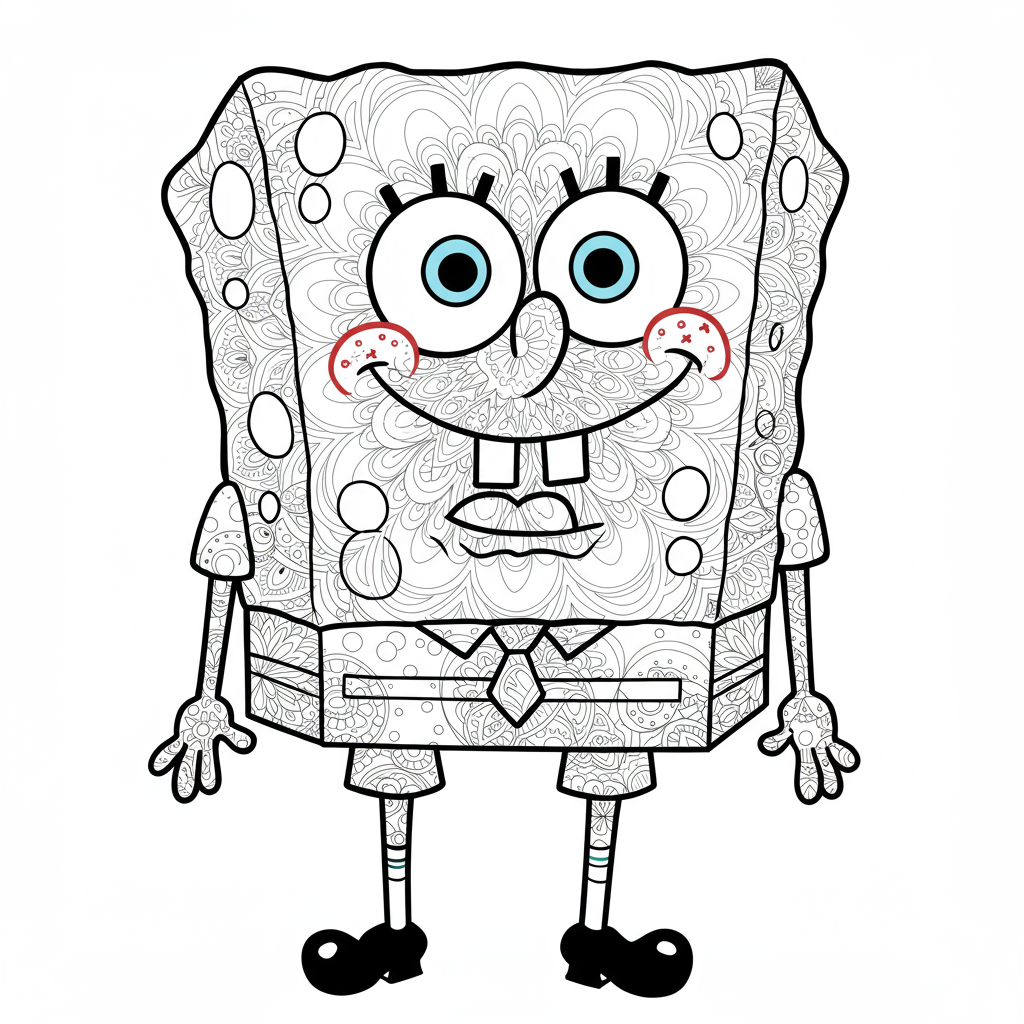 spongebob mandala coloring page