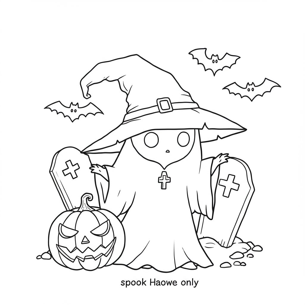 disegni da colorare halloween spaventoso carino
