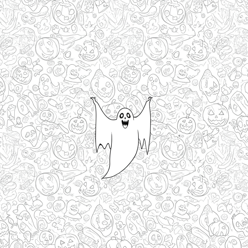 disegni da colorare halloween spaventoso motivo