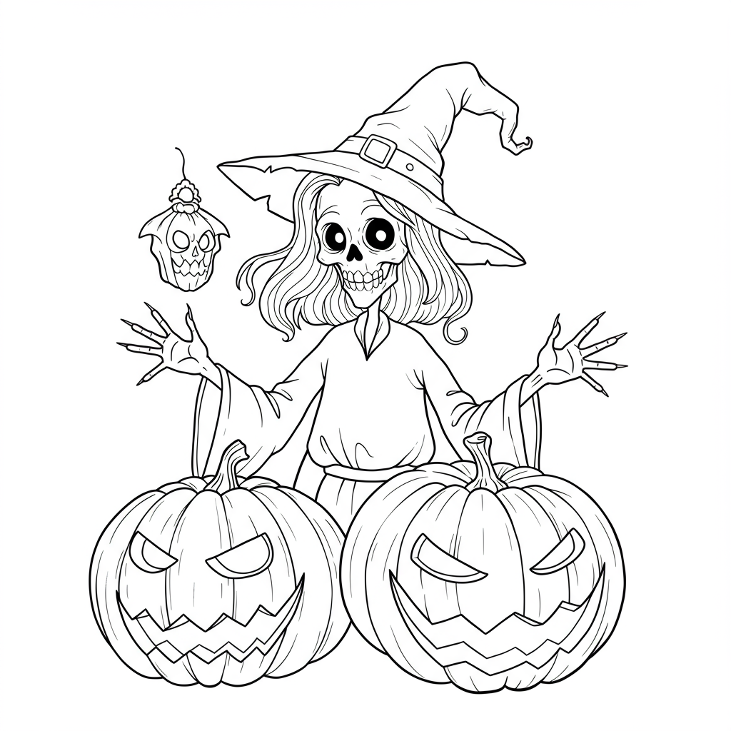disegni da colorare halloween spaventoso ritratto