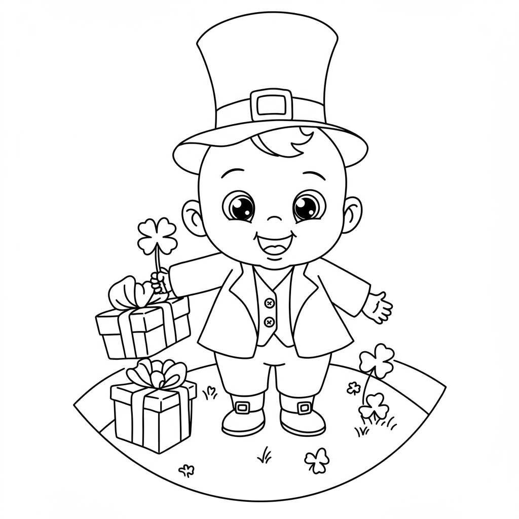 st patrick s day baby coloring page