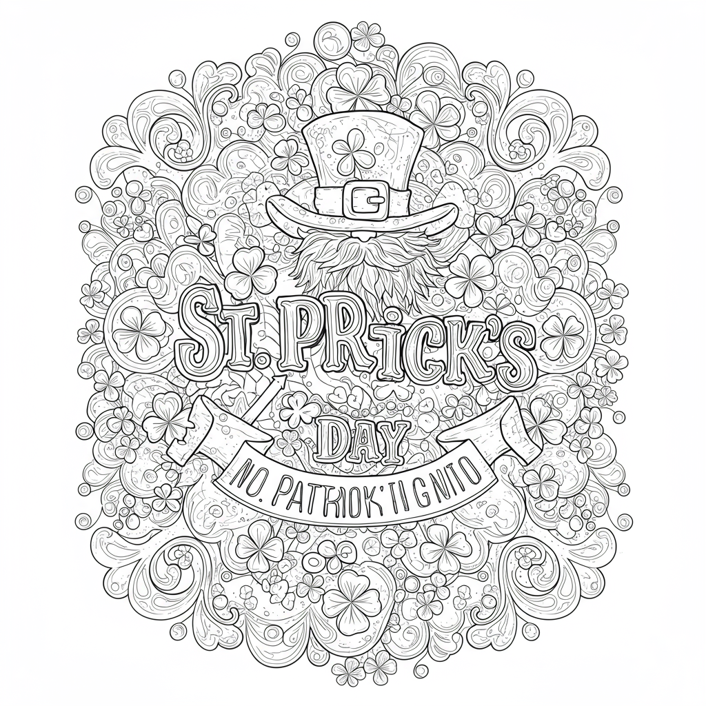 st patrick s day decorative coloring page