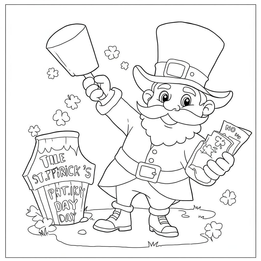 st patrick s day easy coloring page