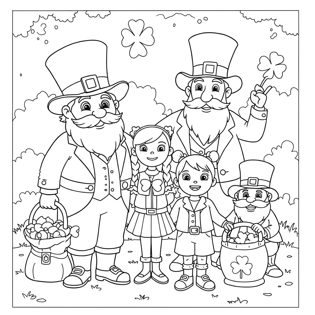 st patrick s day family coloring page