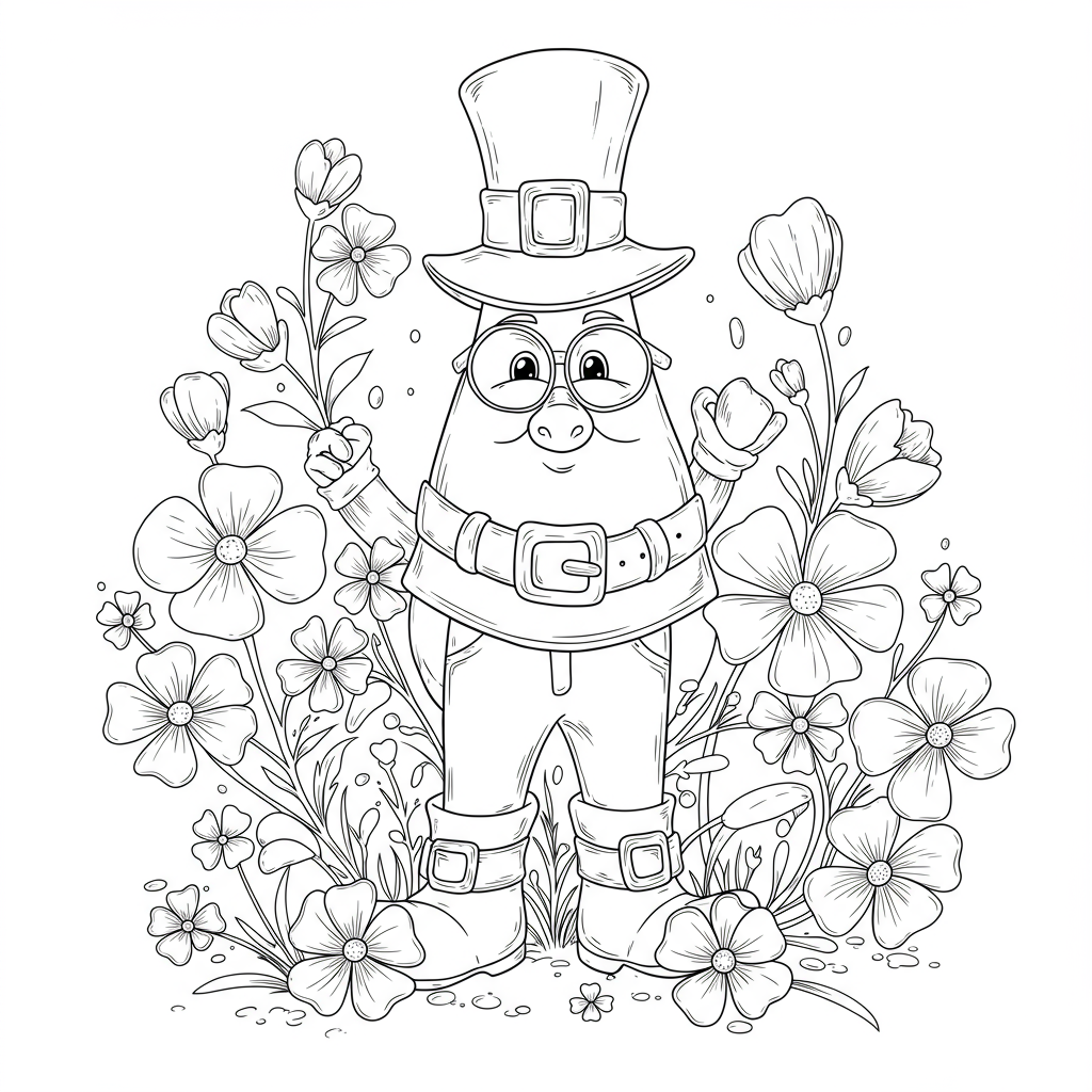 st patrick s day flowers coloring page