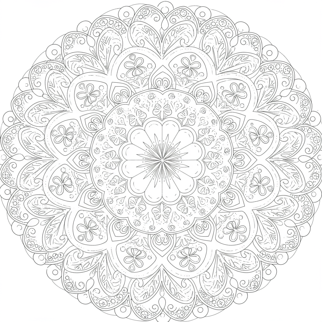 st patrick s day mandala coloring page