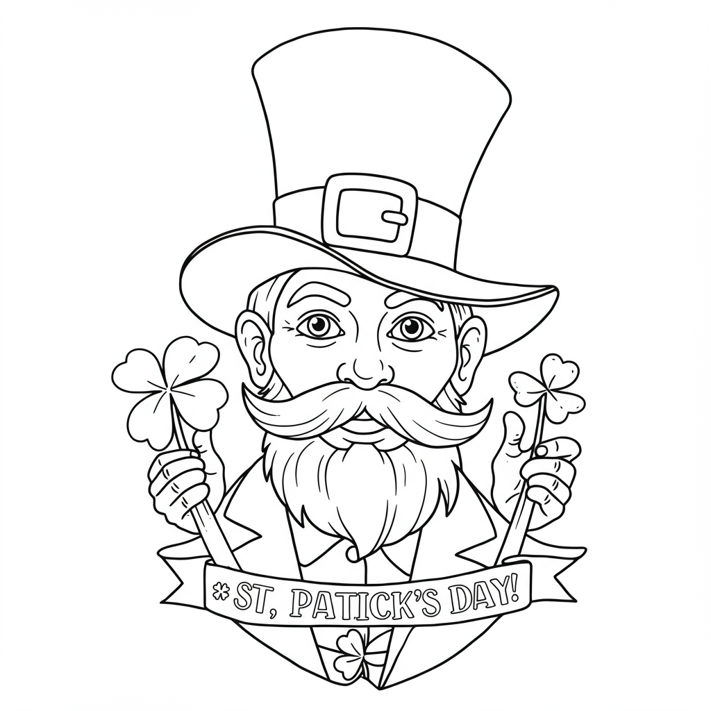 st patrick s day portrait coloring page