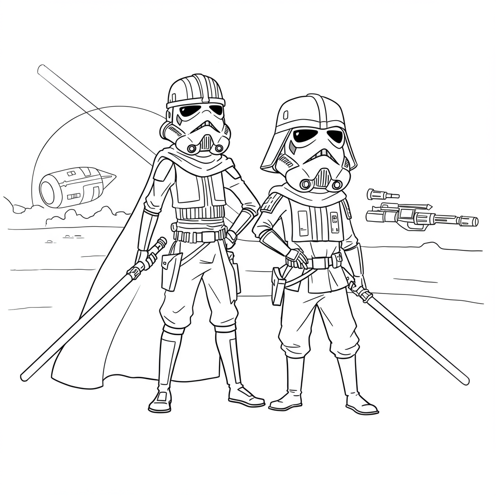 star wars çizgi film boyama sayfası