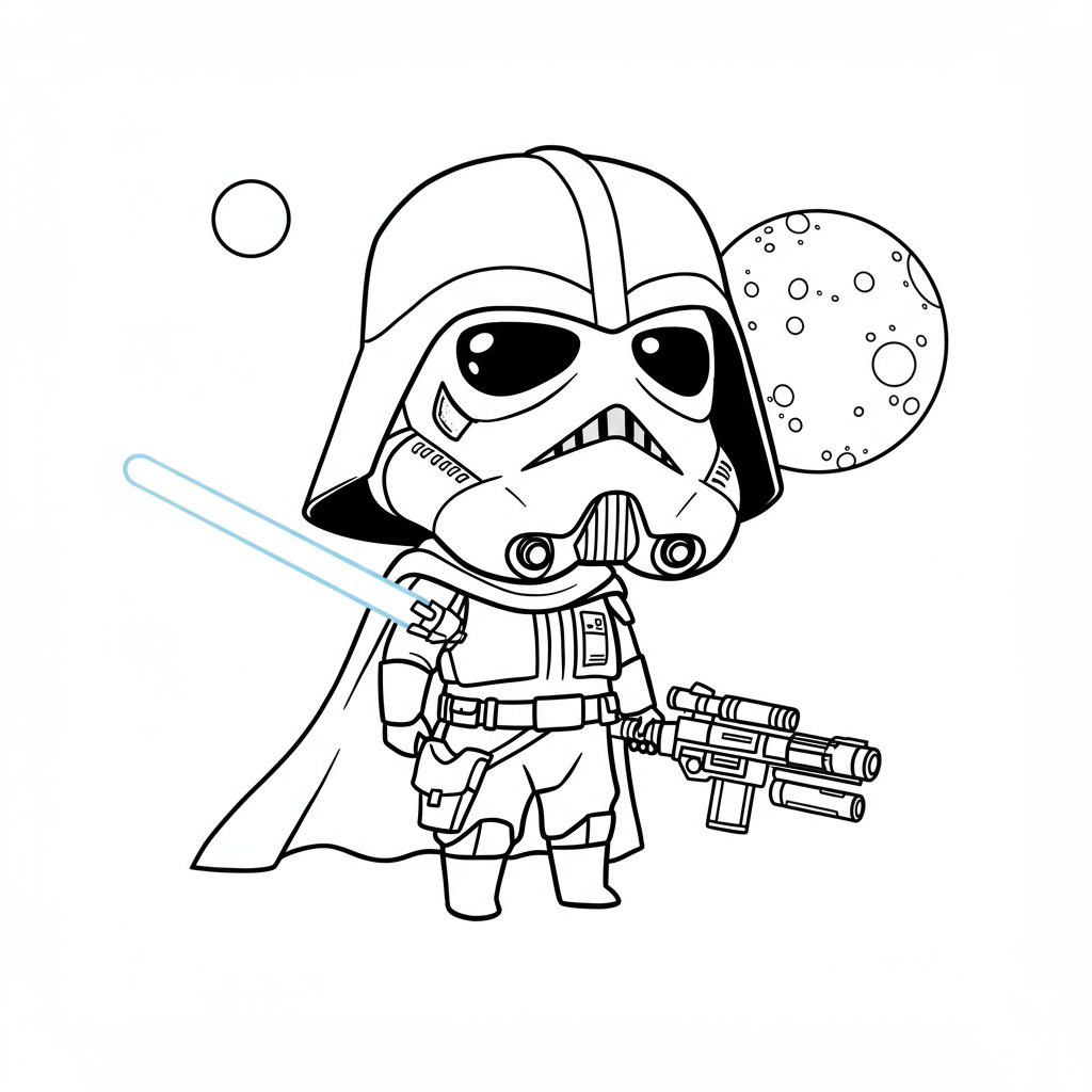 star wars sevimli boyama sayfası