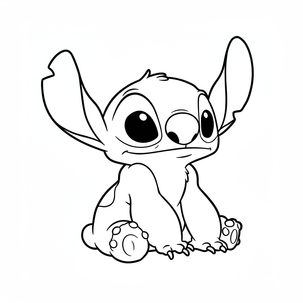 stitch cartoon coloring page