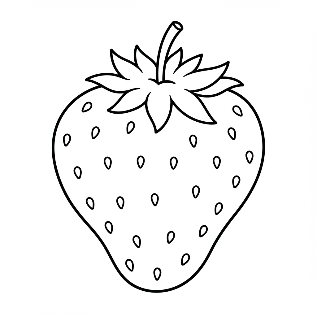 aardbei cartoon kleurplaat