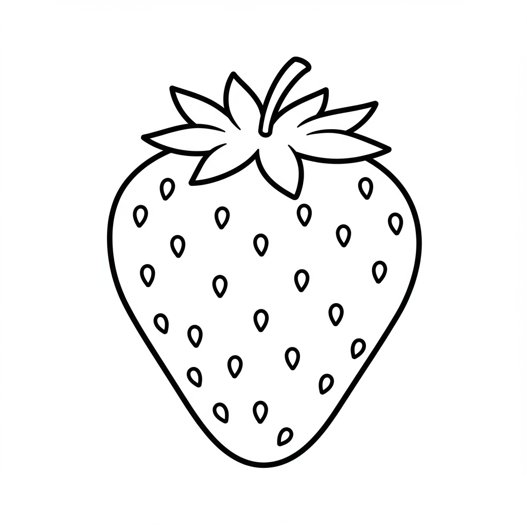aardbei schattige kleurplaat
